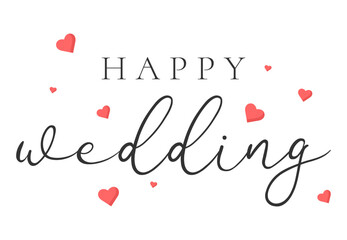 Happy Wedding Day Greeting Card Lettering. 