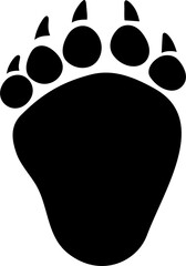 Wild bear footprints isolate black silhouette icon - obrazy, fototapety, plakaty