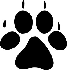 Wild fox animal footprints isolated black icon