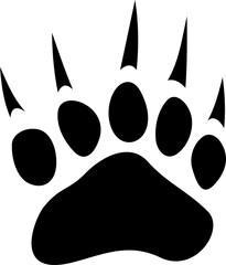Ermine animal footprint isolated paw print icon