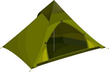 Camp tent, travel equipment and tourist house icon