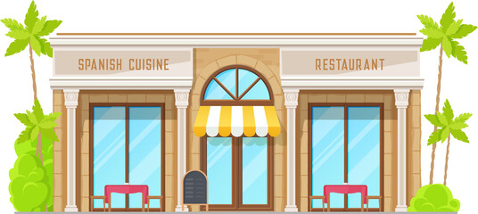 Restaurant Spanish cuisine isolate facade building