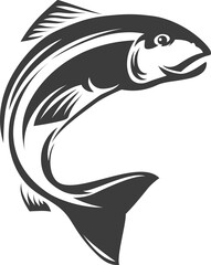 Salmon freshwater fish, seafood, marine food icon