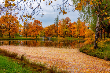 Alexander park in autumn, Pushkin (Tsarskoe Selo), Saint Petersburg, Russia