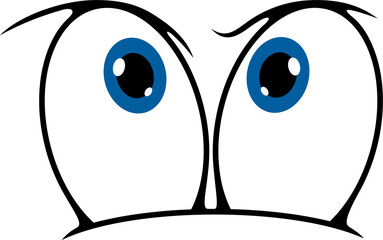 Cartoon eyes face smile, comic cartoon emoticon