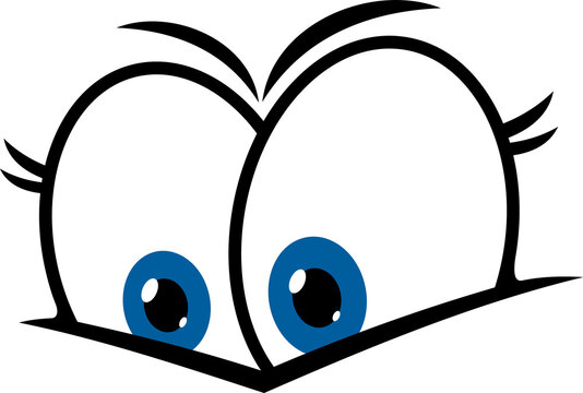 Cartoon eyes face smile, cartoon emoticon staring