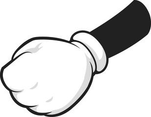 Fist hand, palm with folded fingers, fight gesture