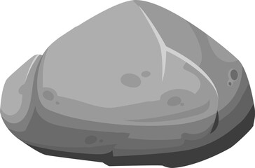 Granite boulder cartoon rock stone isolated debris
