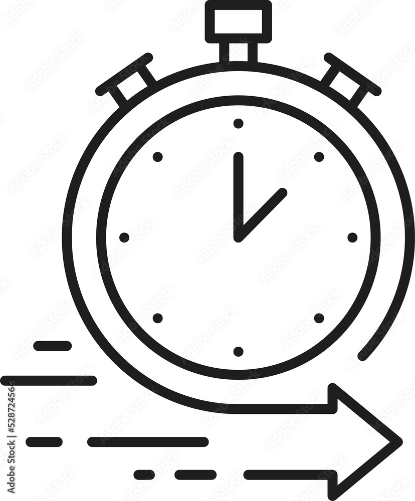 Poster online orders on fast food delivery timer clock