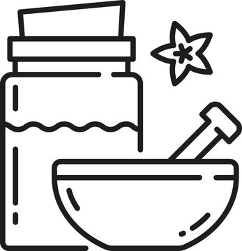 essential oil bottle, mortar, pestle, star clip art preview