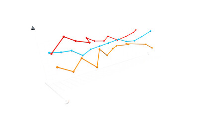 Financial graph and chart. 3d render