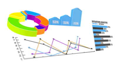 Financial graph and chart. 3d render