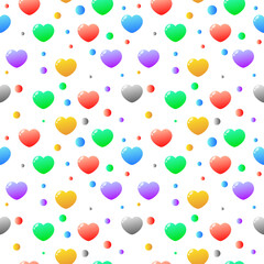 Colorful love seamless pattern on white background