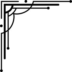 Geometry art deco corner, frame calligraphy edges