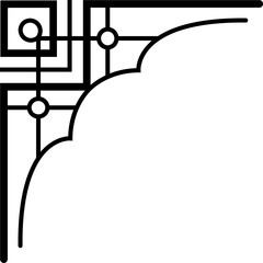 Corner of frame, monogram filigree fancy lace icon