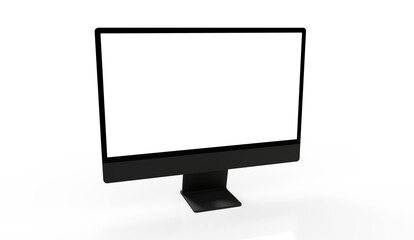 Computer display with blank white screen 3d.