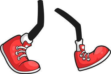 Cartoon comical foots in shoes, human feet mascot © Vector Tradition