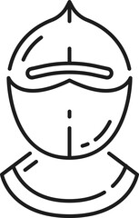Knight Portugal warrior helmet thin line icon