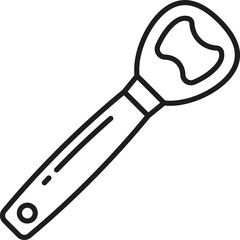 Stainless steel bottle opener isolated linear icon