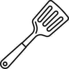 Spatula with wood handle isolated kitchen utensil