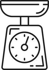 Kitchen scales food measuring device isolated icon