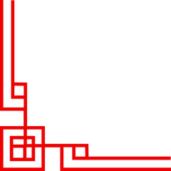 Japanese art deco corner, frame calligraphy edges