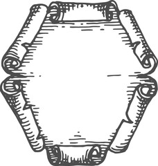 Sheepskin parchment, old medieval frame torn edges