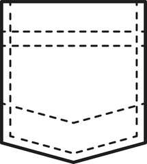 Uniform clothes pocket with seam line art icon