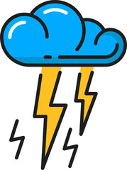 Cloud lighting bolt isolated natural energy source