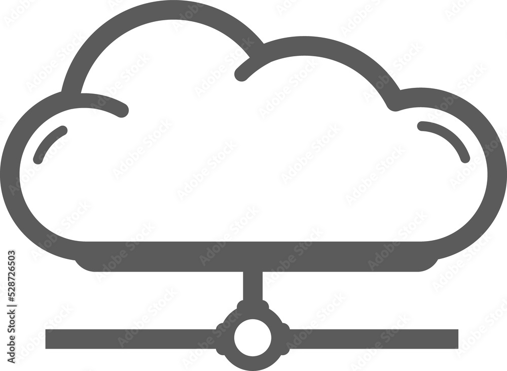 Poster storage cloud data upload or download outline sign