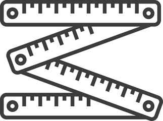 Folding ruler measuring tool isolated tape measure