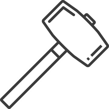 recommend clip art: Metal sledge isolated drilling hammer outline icon
