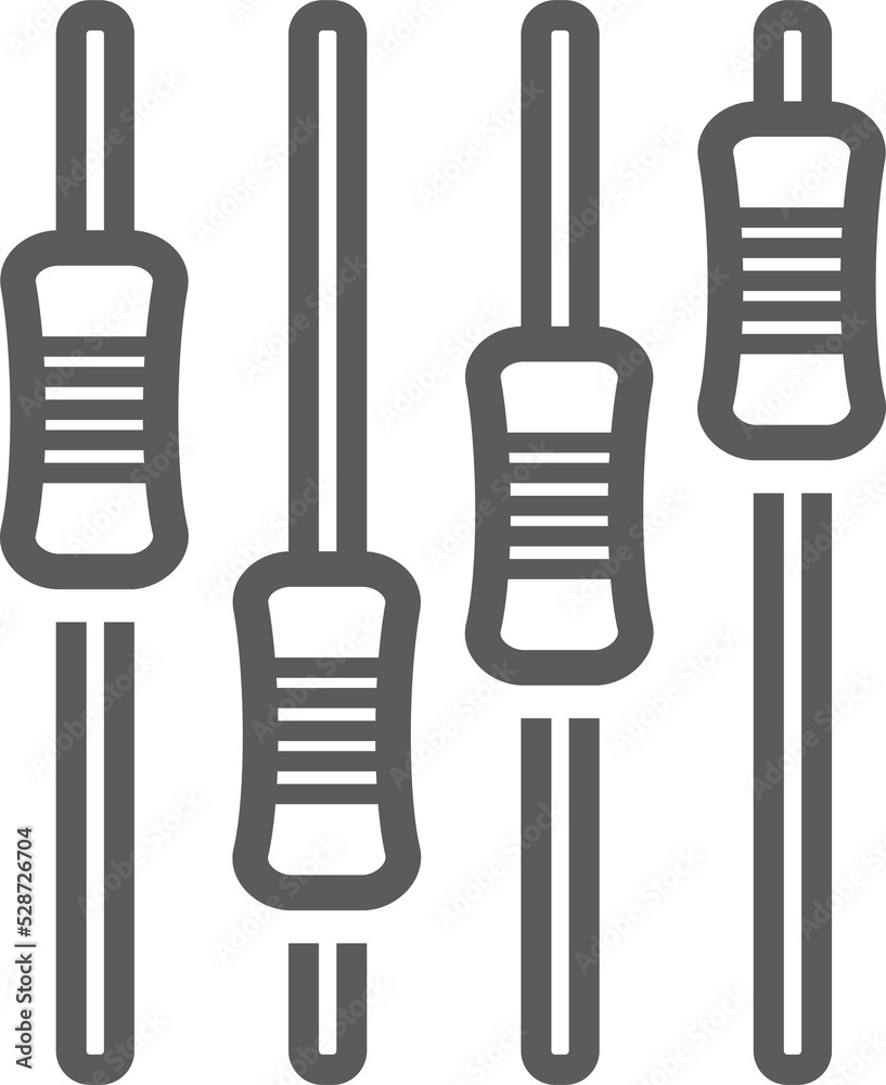 Aufkleber Sound mixer controller isolated outline mix icon