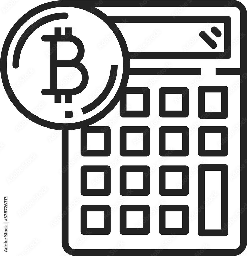 Poster calculator bitcoin cryptocurrency calculation icon