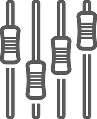 Sound mixer controller isolated outline mix icon