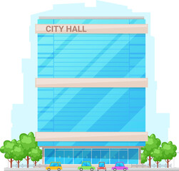 City hall building vector icon, municipal house