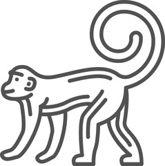 Chinese horoscope sign linear monkey zodiac symbol