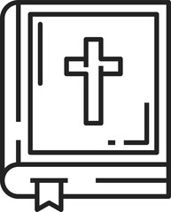 Fototapeta premium Bible sacred text book with cross scriptures icon