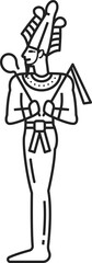 Osiris, Egypt god, ancient Egyptian mythology icon