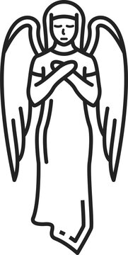 recommend clip art: Praying angel isolated religious child statue icon