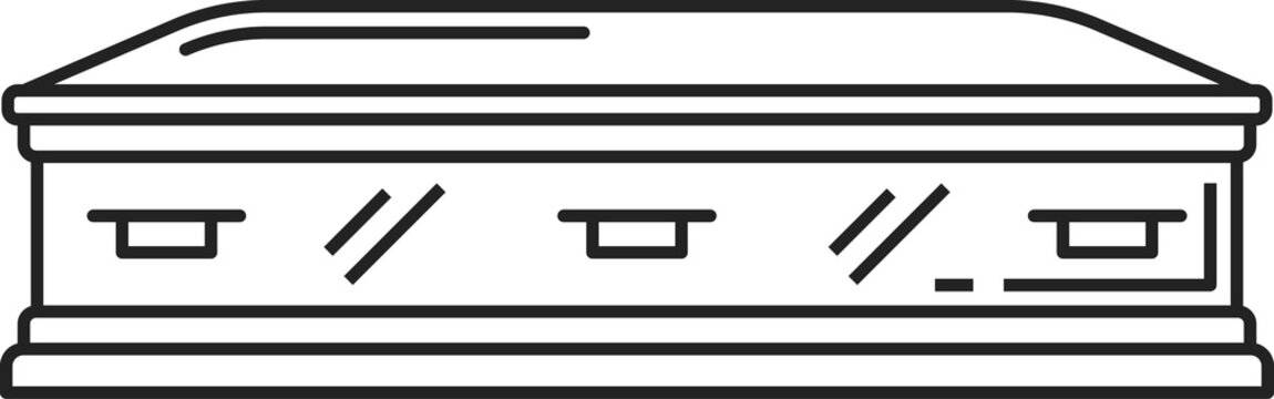 Burial Casket Isolated Coffin Funeral Outline Box