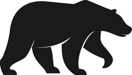 Bear silhouette, wild animal and hunt trophy