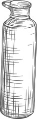 Sketch sauce bottle, vector spicy condiment tube