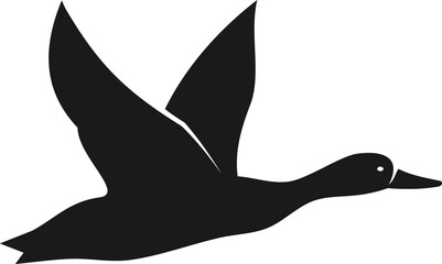 Flying goose silhouette, wildfowl hunt game bird © Vector Tradition