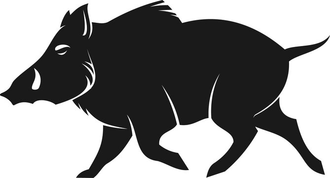 recommend clip art: Boar silhouette, wild animal and hunt trophy