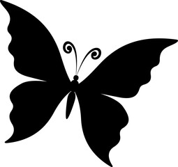 Butterfly moth isolated flying insect silhouette