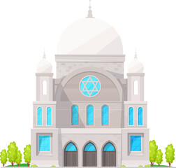 Jewish church synagogue isolated cartoon building