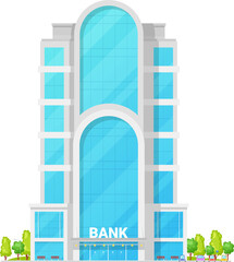 Bank building modern skyscraper tower vector icon