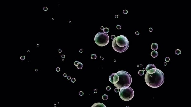 Birthday Celebration. Soap Bubbles. Alpha Channel. Prores4444. Loop Animation.