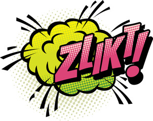 Zlikt comics pop art bubble isolated vector icon